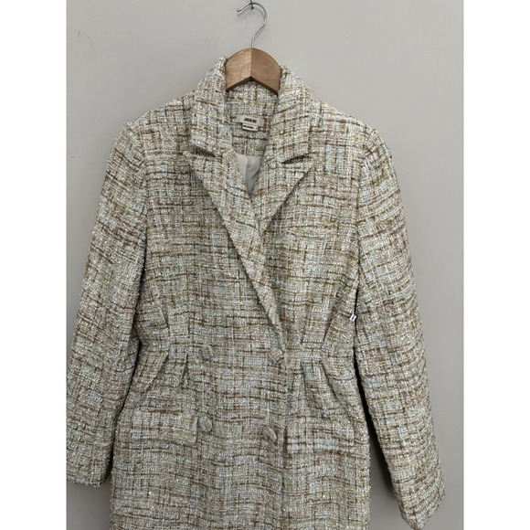 Jason Wu Jacket Tweed long Trench Blazer Boucle Double Breast cream  Size Small - Picture 4 of 12